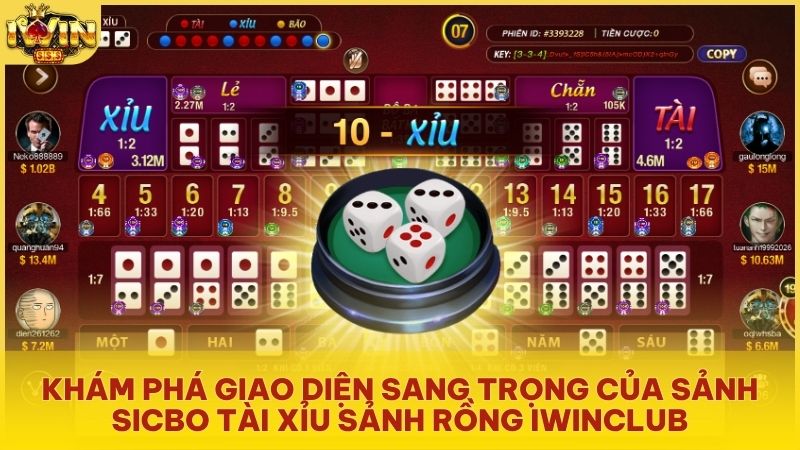 Trải nghiệm không gian cá cược Sicbo thượng lưu độc quyền tại cổng game Iwinclub