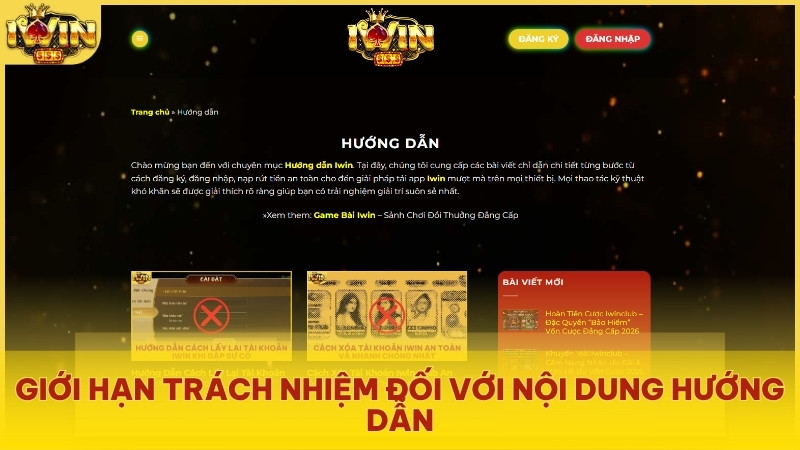 Giới hạn trách nhiệm đối với nội dung hướng dẫn